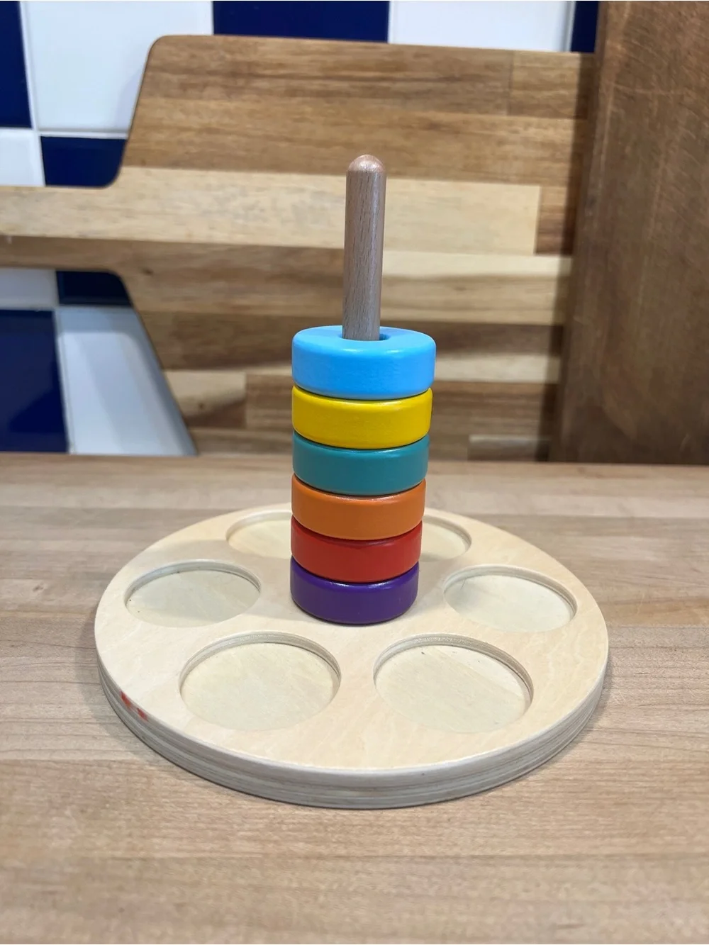 Wooden Rainbow Stacking Toy - Multicolor